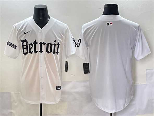 Mens Detroit Tigers Blank White Motor Gothic Edition Vapor Premier Limited Stitched Jersey